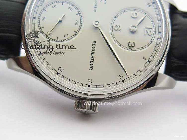 MIROTIME 0127 Effortless Portuguese IW544404 SS White Dial On Black Leather Strap A 7257